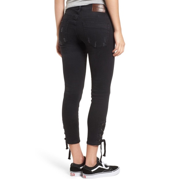One Teaspoon Side Tie Freebird II Black Paris Jeans 26 - Picture 3 of 9